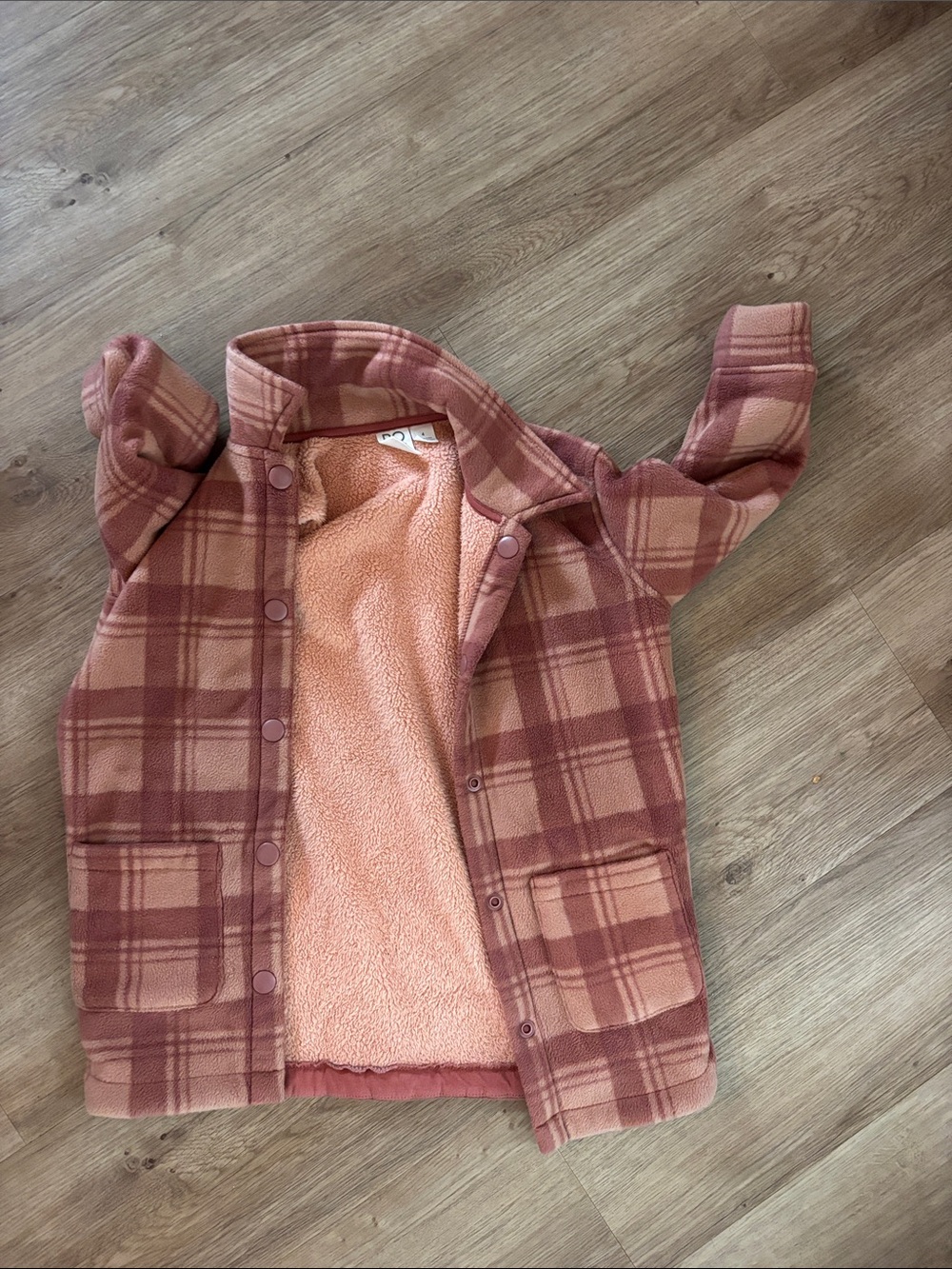 Roxy Pink Plaid Sherpa-Lined Kids Jacket